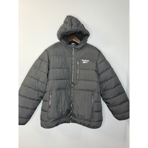 NWOT Reebok Mens Wind Water Resistant Insulated Puffer Jackets Black Sz XL - Picture 11 of 16